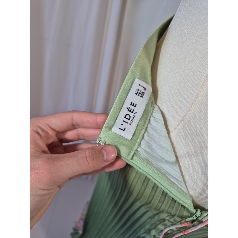 L'IDEE Woman Jardin Fluer Rose Green Pink Top Maxi Skirt Set US 2 - Picture 14 of 16